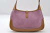 Authentic GUCCI Jackie Shoulder Hand Bag Purse Suede Leather 0013735 Pink 6679I