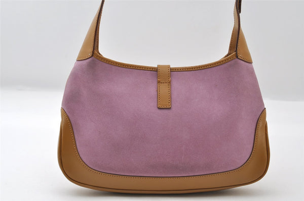 Authentic GUCCI Jackie Shoulder Hand Bag Purse Suede Leather 0013735 Pink 6679I