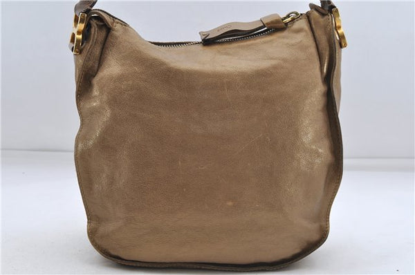 Authentic Chloe Mercie Leather Shoulder Hand Bag Purse Gold 6680D