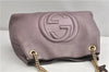 Authentic GUCCI SOHO Tassel Shoulder Tote Bag Chain Leather 308982 Purple 6681F