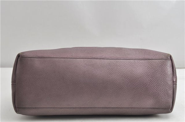 Authentic GUCCI SOHO Tassel Shoulder Tote Bag Chain Leather 308982 Purple 6681F