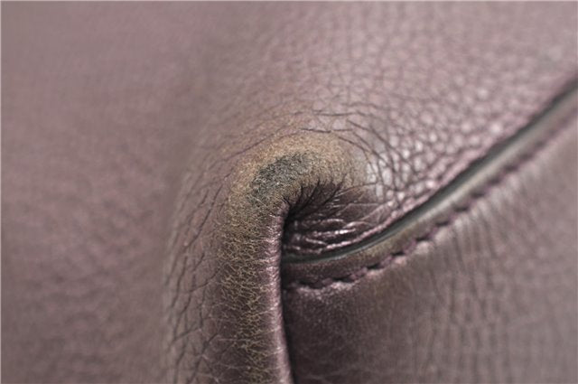 Authentic GUCCI SOHO Tassel Shoulder Tote Bag Chain Leather 308982 Purple 6681F