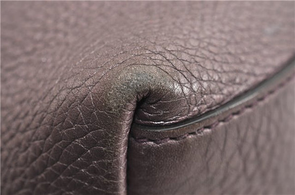 Authentic GUCCI SOHO Tassel Shoulder Tote Bag Chain Leather 308982 Purple 6681F