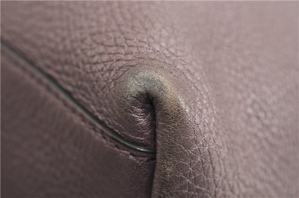 Authentic GUCCI SOHO Tassel Shoulder Tote Bag Chain Leather 308982 Purple 6681F