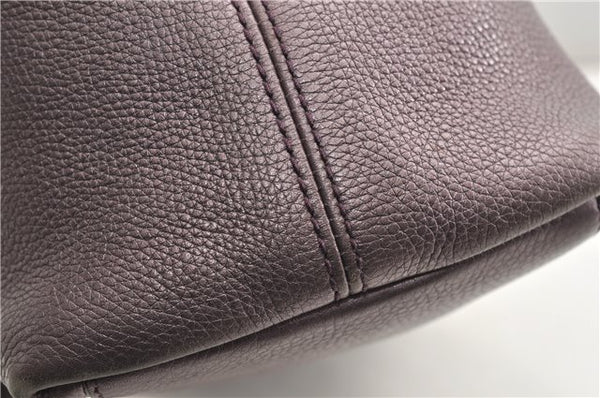 Authentic GUCCI SOHO Tassel Shoulder Tote Bag Chain Leather 308982 Purple 6681F