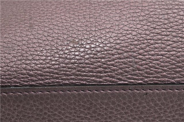 Authentic GUCCI SOHO Tassel Shoulder Tote Bag Chain Leather 308982 Purple 6681F