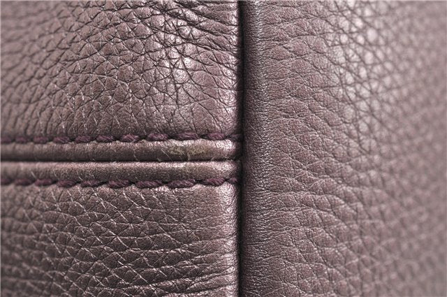 Authentic GUCCI SOHO Tassel Shoulder Tote Bag Chain Leather 308982 Purple 6681F