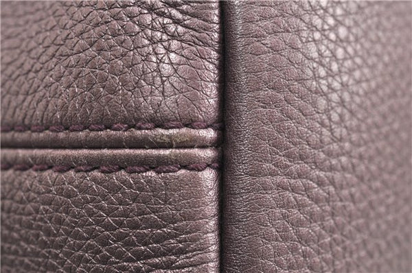 Authentic GUCCI SOHO Tassel Shoulder Tote Bag Chain Leather 308982 Purple 6681F