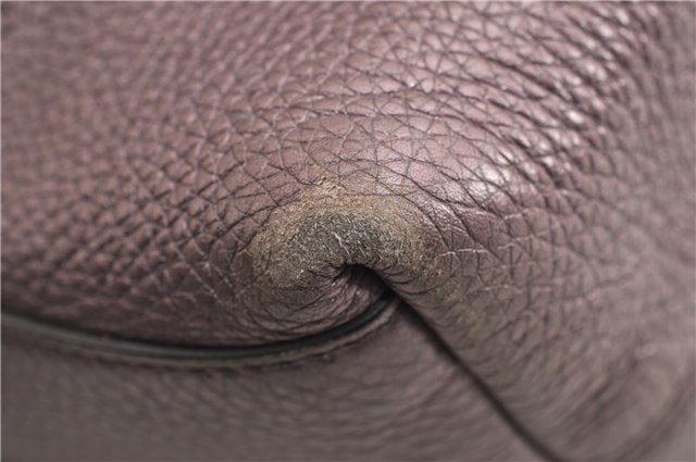 Authentic GUCCI SOHO Tassel Shoulder Tote Bag Chain Leather 308982 Purple 6681F