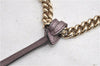 Authentic GUCCI SOHO Tassel Shoulder Tote Bag Chain Leather 308982 Purple 6681F