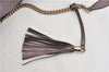 Authentic GUCCI SOHO Tassel Shoulder Tote Bag Chain Leather 308982 Purple 6681F