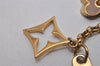 Authentic Louis Vuitton Fleur de Monogram Bag Charm Gold M65111 LV 6681I