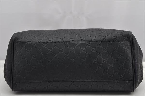 Authentic GUCCI Emily Horsebit Guccissima Leather Chain Tote Bag Black 6682F