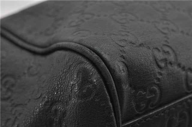 Authentic GUCCI Emily Horsebit Guccissima Leather Chain Tote Bag Black 6682F