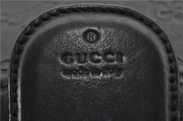 Authentic GUCCI Emily Horsebit Guccissima Leather Chain Tote Bag Black 6682F