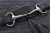 Authentic GUCCI Emily Horsebit Guccissima Leather Chain Tote Bag Black 6682F