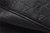 Authentic GUCCI Emily Horsebit Guccissima Leather Chain Tote Bag Black 6682F