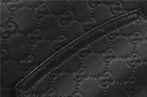 Authentic GUCCI Emily Horsebit Guccissima Leather Chain Tote Bag Black 6682F