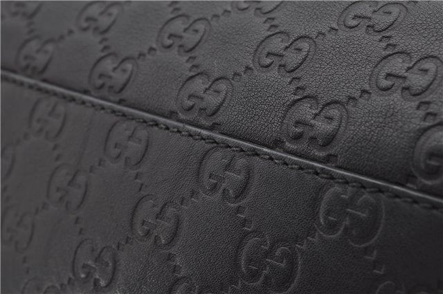 Authentic GUCCI Emily Horsebit Guccissima Leather Chain Tote Bag Black 6682F