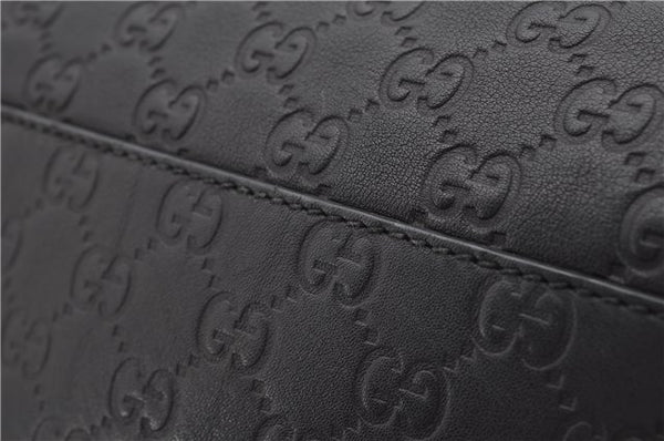 Authentic GUCCI Emily Horsebit Guccissima Leather Chain Tote Bag Black 6682F