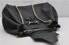Authentic GUCCI Emily Horsebit Guccissima Leather Chain Tote Bag Black 6682F