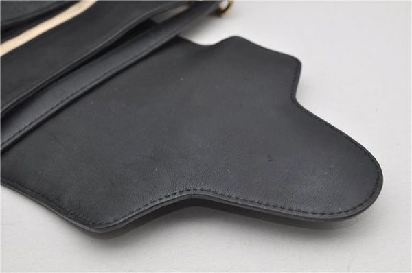 Authentic GUCCI Emily Horsebit Guccissima Leather Chain Tote Bag Black 6682F