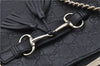 Authentic GUCCI Emily Horsebit Guccissima Leather Chain Tote Bag Black 6682F