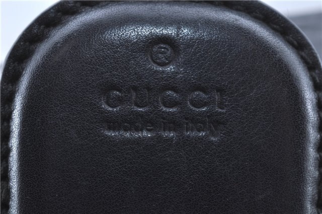 Authentic GUCCI Emily Horsebit Guccissima Leather Chain Tote Bag Black 6682F