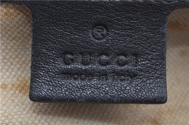 Authentic GUCCI Emily Horsebit Guccissima Leather Chain Tote Bag Black 6682F