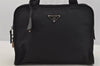 Authentic PRADA Vintage Nylon Tessuto Leather Tote Hand Bag Purse Black 6682I