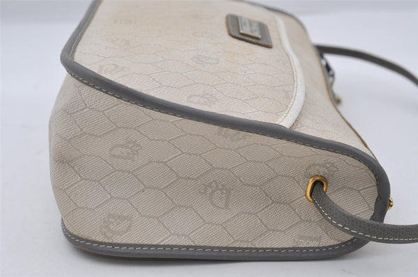 Authentic Christian Dior Honeycomb Shoulder Cross Bag PVC Leather White 6684I