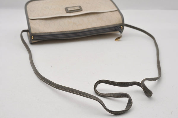 Authentic Christian Dior Honeycomb Shoulder Cross Bag PVC Leather White 6684I