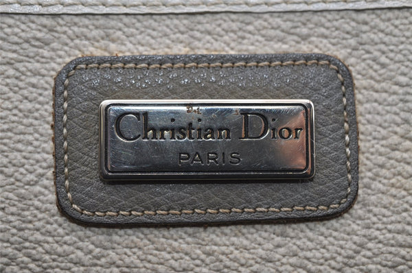 Authentic Christian Dior Honeycomb Shoulder Cross Bag PVC Leather White 6684I