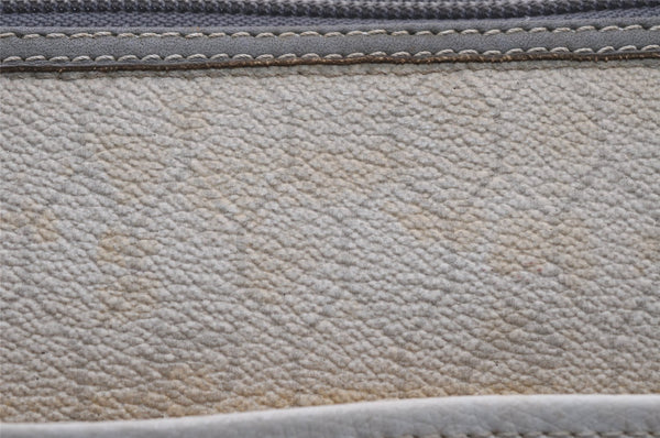 Authentic Christian Dior Honeycomb Shoulder Cross Bag PVC Leather White 6684I