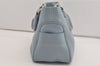 Authentic CELINE Boogie Bag Vintage Hand Bag Purse Leather Light Blue 6685I