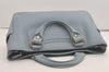 Authentic CELINE Boogie Bag Vintage Hand Bag Purse Leather Light Blue 6685I