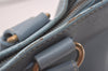 Authentic CELINE Boogie Bag Vintage Hand Bag Purse Leather Light Blue 6685I