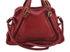 Authentic Chloe Paraty 2Way Shoulder Hand Bag Purse Red 6686D