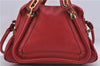 Authentic Chloe Paraty 2Way Shoulder Hand Bag Purse Red 6686D