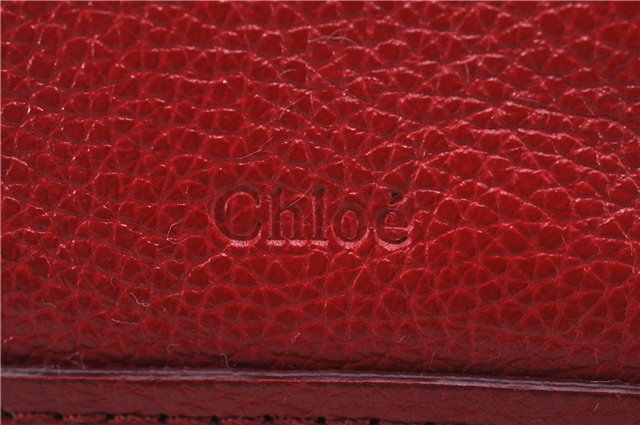 Authentic Chloe Paraty 2Way Shoulder Hand Bag Purse Red 6686D