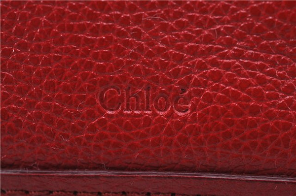 Authentic Chloe Paraty 2Way Shoulder Hand Bag Purse Red 6686D