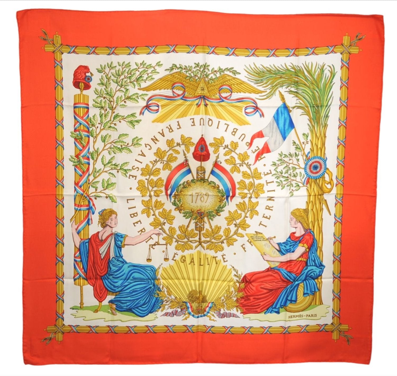 Auth HERMES Carre 90 Scarf 