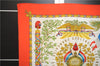 Auth HERMES Carre 90 Scarf "1789 LIBERTE EGALITE FRATERNITE" Silk Orange 6686E