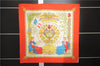 Auth HERMES Carre 90 Scarf "1789 LIBERTE EGALITE FRATERNITE" Silk Orange 6686E