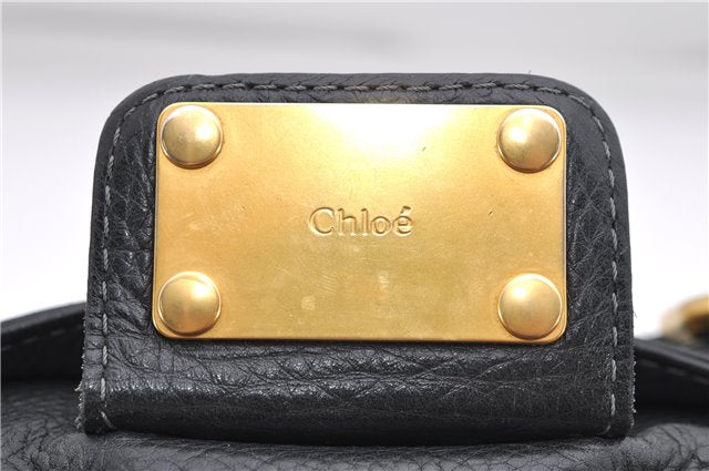 Authentic Chloe Paddington Leather Shoulder Hand Bag Purse Black 6687D