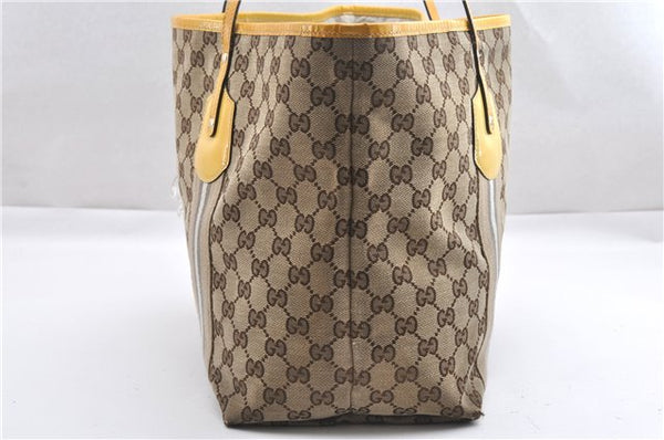 Authentic GUCCI Jolie Sherry Line Tote Bag GG Canvas Enamel 211970 Brown 6687F