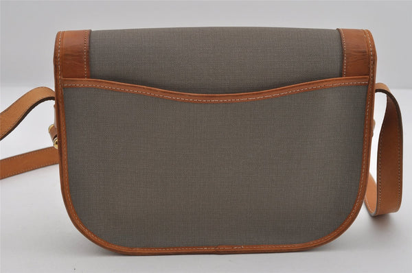 Authentic Christian Dior Shoulder Cross Body Bag Purse PVC Leather Gray 6687I