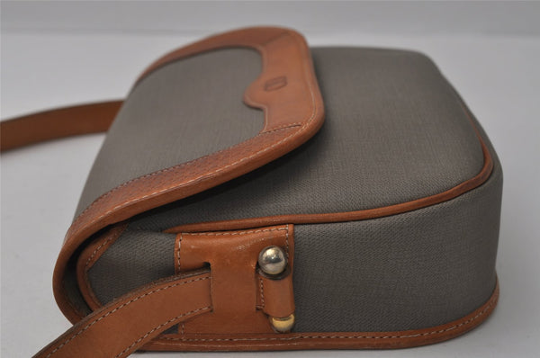 Authentic Christian Dior Shoulder Cross Body Bag Purse PVC Leather Gray 6687I