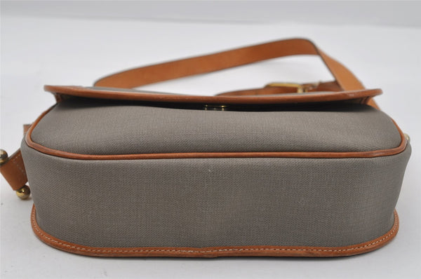 Authentic Christian Dior Shoulder Cross Body Bag Purse PVC Leather Gray 6687I