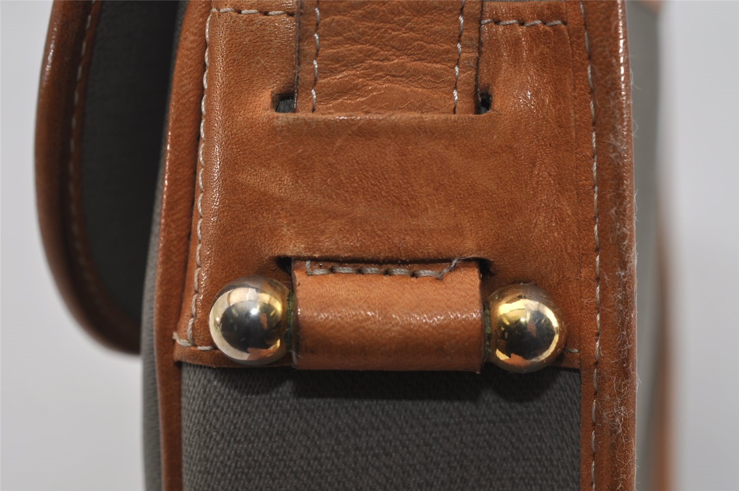 Authentic Christian Dior Shoulder Cross Body Bag Purse PVC Leather Gray 6687I